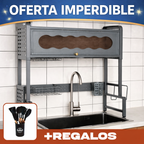 Escurridor Multifunción de Acero Inoxidable EasyHome + Kit de Utensilios de Cocina de REGALO