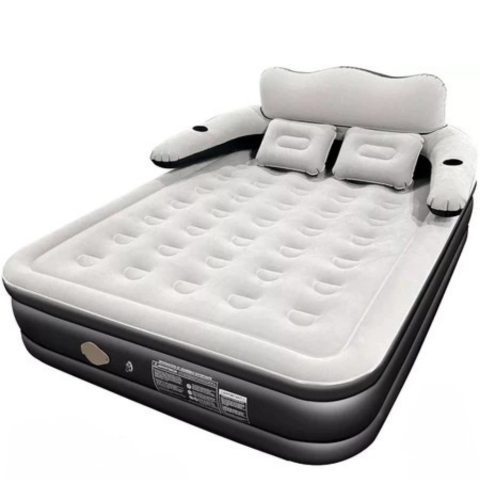 ¡Pagas 1 y Te Llevas 2! Colchón Portátil Doble con Apoyo de Cabeza, Triple Revestimiento y Antidesgarro + Bomba de Aire Eléctrica de Regalo